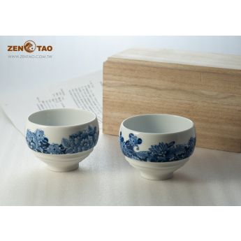 一即一切茶具組 青花瓷牡丹紋飾組 茶碗禮盒